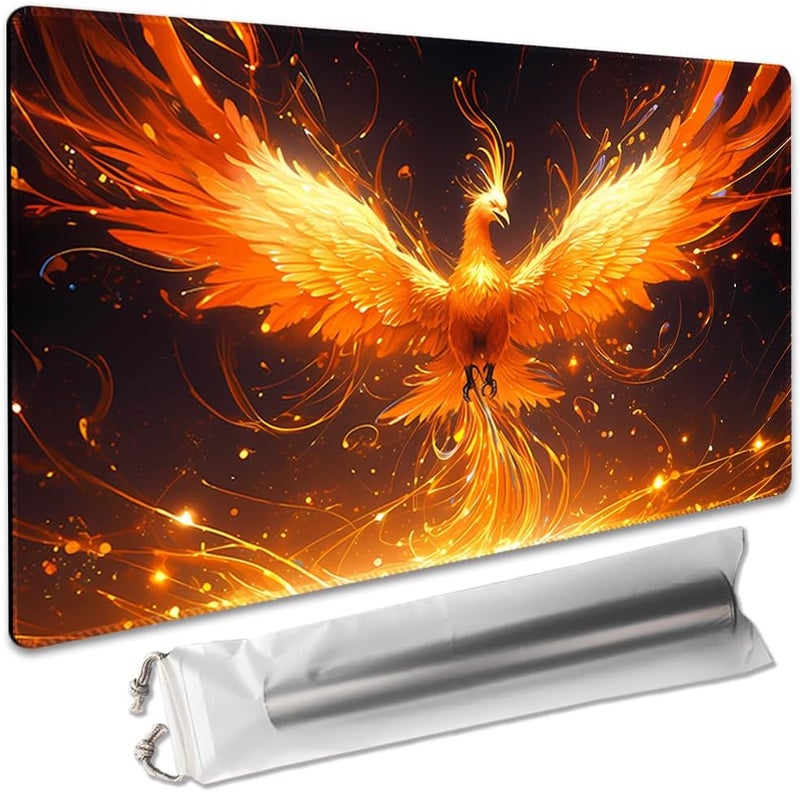 SIXTORE Store Board Game 14x24in MTG Playmat Compatible for OCG CCG RPG TCG Playmats (Fire Phoenix 1) - Image 1
